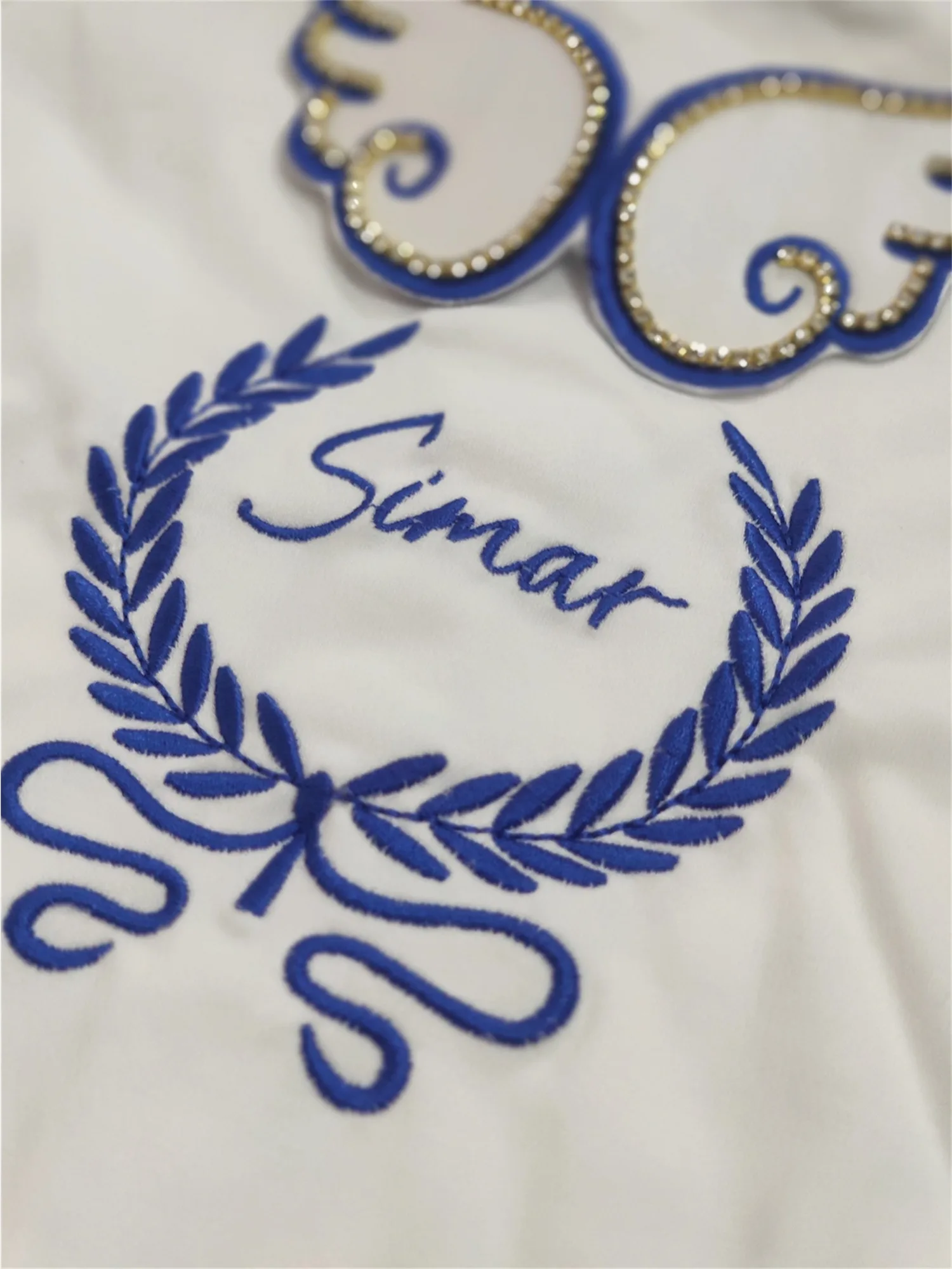 Conjunto de traje de ángel para bebé, color azul, blanco y dorado, ropa para recién nacido estilo Príncipe para uso diario, sesión de fotos, bautismo - imagen 4