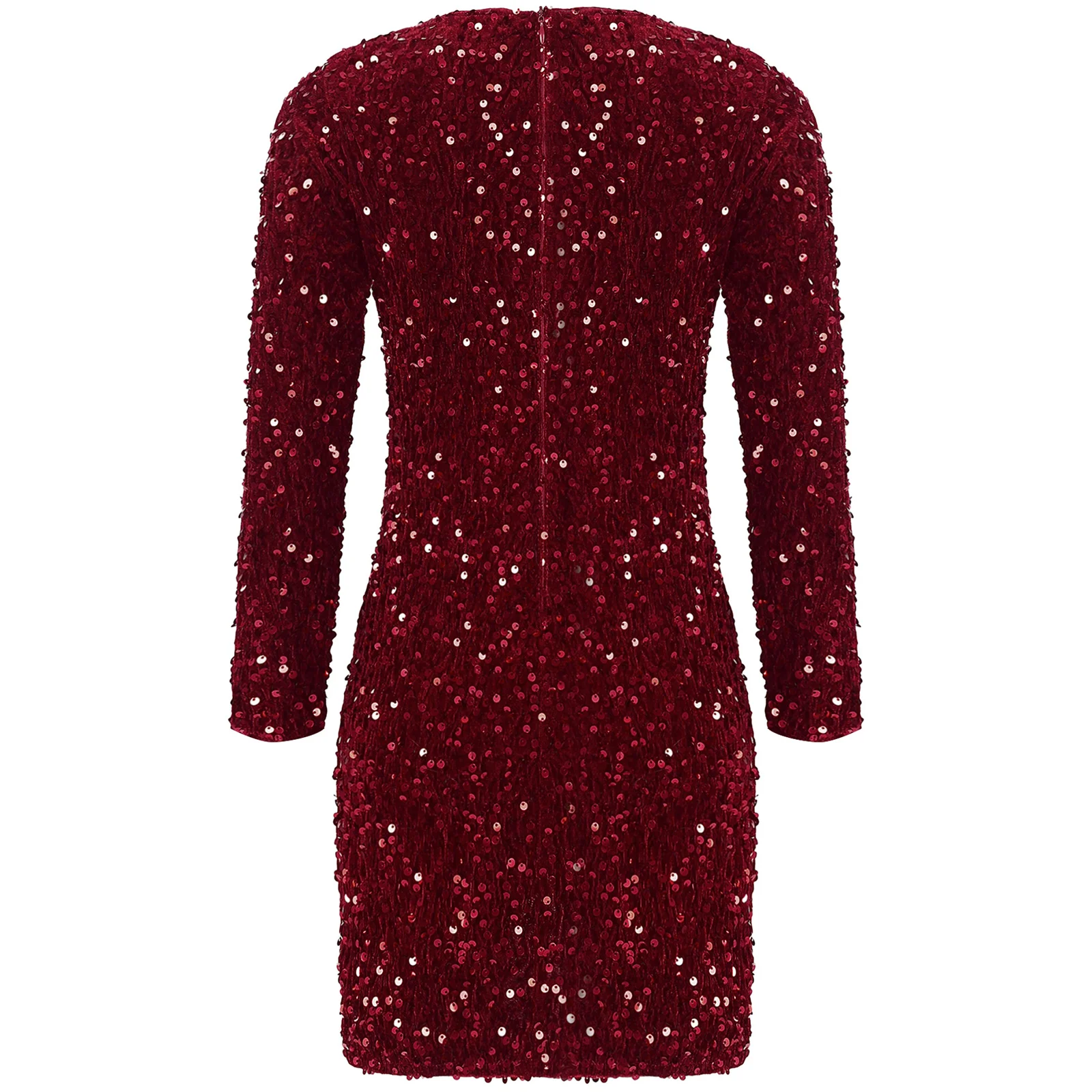 Vestido de princesa con lentejuelas para niñas, vestido ajustado de terciopelo fruncido frontal de manga larga para boda, fiesta de cumpleaños, graduación, ocasión Formal - imagen 3