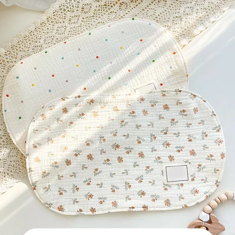 Almohada nube para recién nacido D7YD, almohada gasa algodón 8 capas, almohada plana para bebé 0 a 6 meses - imagen 3