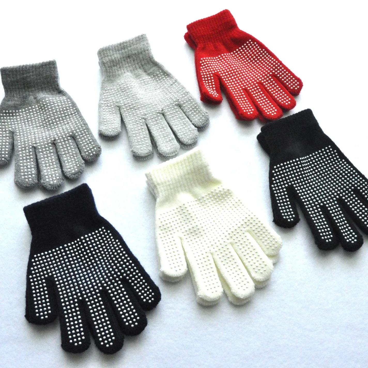 Neue 5-11y Jungen Mädchen Anti-Rutsch-Winter gestrickte warme Handschuhe für Kinder Student Voll finger Fäustlinge Outdoor-Radsport Ski handschuhe