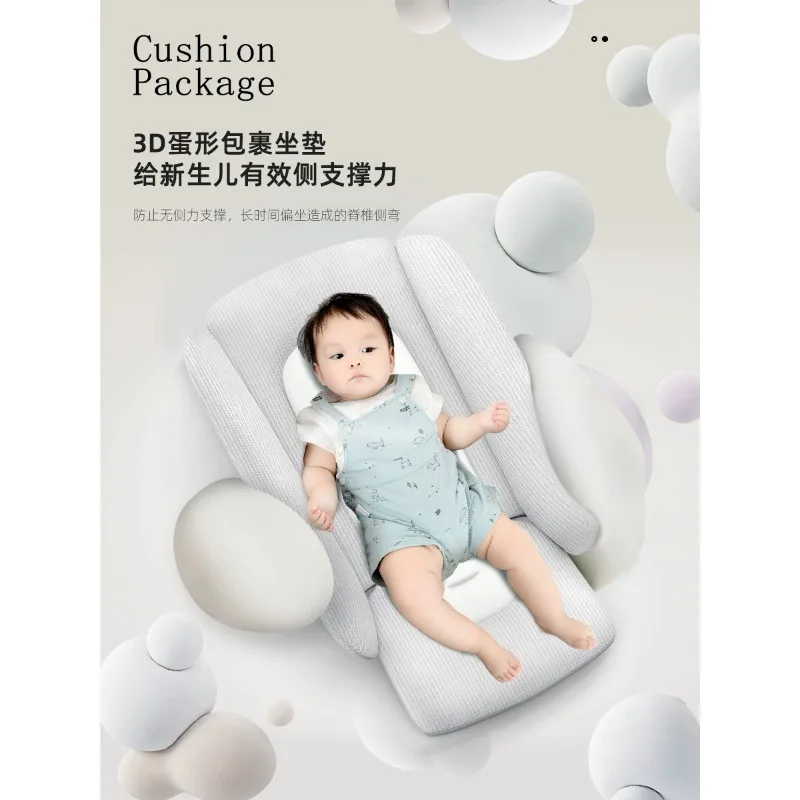 Cochecito de bebé con paisaje alto, empuje bidireccional, puede sentarse o acostarse, cochecito portátil ligero y plegable - imagen 4