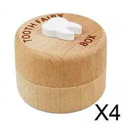 Caja de dientes de madera personalizada para recuerdos de bebé