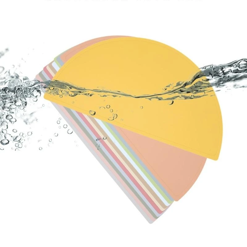 M76C Baby para niños pequeños Silicona Semicírculo Plaz manteca portátil Non Slip Phatemat - imagen 5