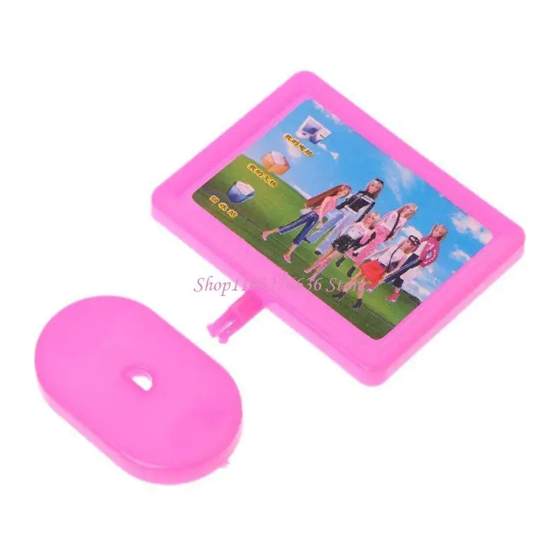 R6FD 3pcs Mini modelo escritorio PC Fax FAX Figurine Girls para muñeca Rol-Play Toy