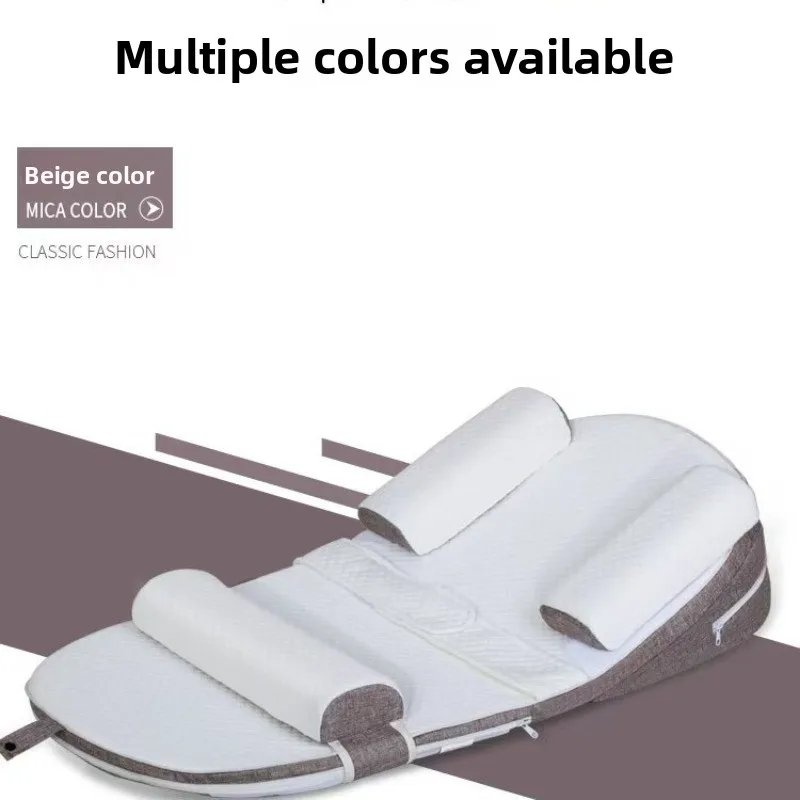 Almohada de alimentación para recién nacido, soporte ajustable para pendiente y columna vertebral, sin estrangulamiento, portátil, transpirable, lavable, certificado seguro - imagen 3