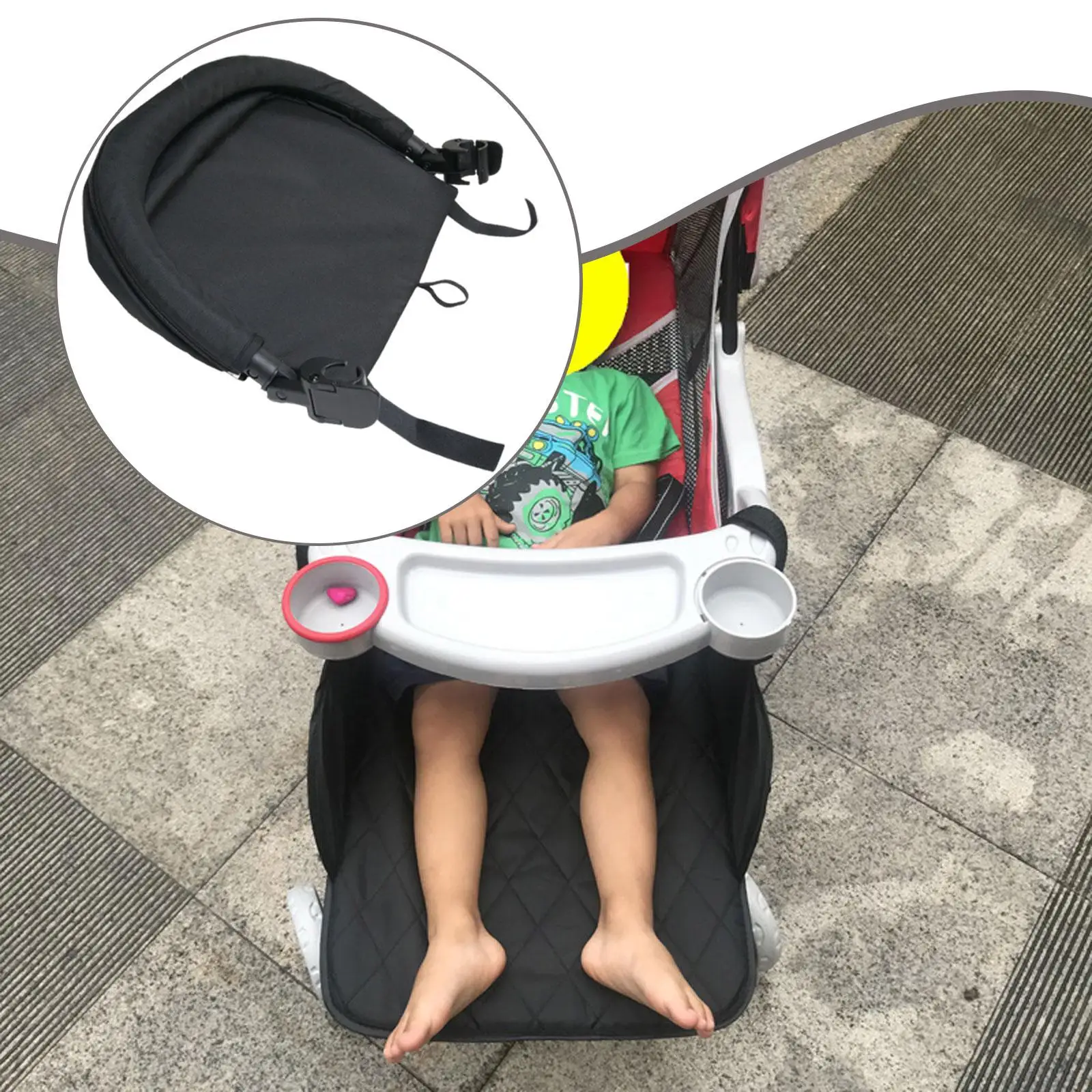 Extended Footrest Baby Leg Support 180 Degree 5 Position Adjustment Pram Extended Footrest Baby Leg Support 180 Degree 5 Position Adjustment Pram