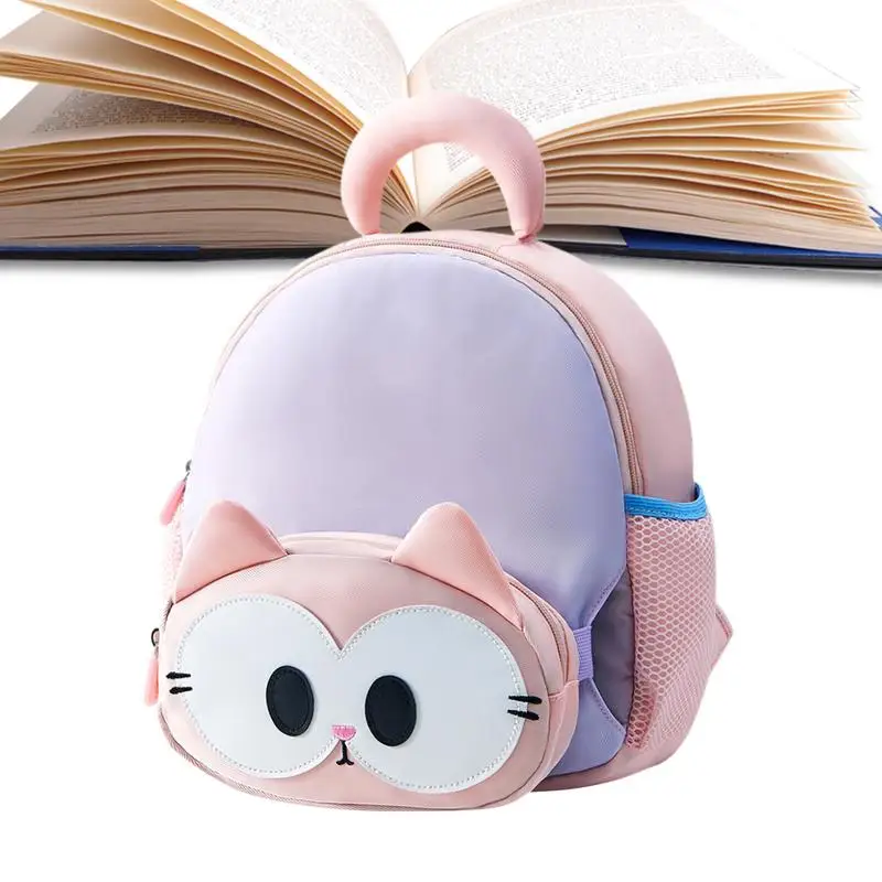 Mochila pequeña para niños pequeños, mochila pequeña para niños pequeños, bonita mochila preescolar con diseño de gato, mochila de hombro de gran capacidad para niños de guardería