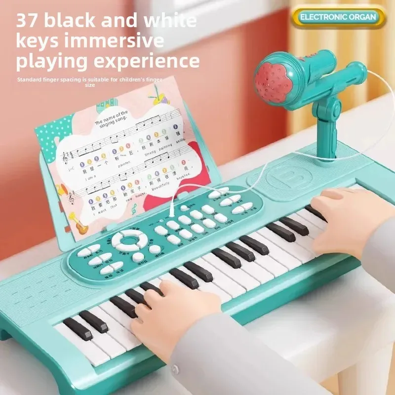 Piano de juguete electrónico de 37 teclas para niños, instrumento multifuncional para niños y niñas, teclado electrónico principiante, juguete Musical - imagen 2