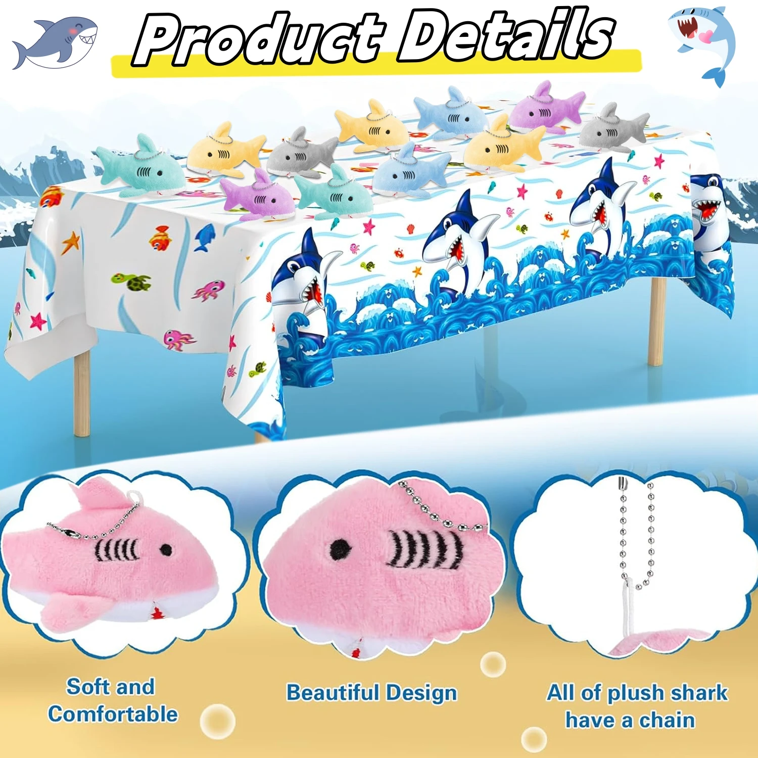 Llavero de peluche tiburón para mochila – Mini animal suave - imagen 5