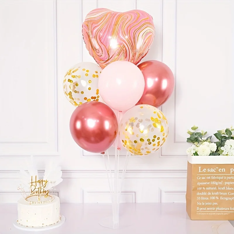 1 Juego, soporte para palos de globos, Base para globos con poste y taza, soporte para centro de mesa de escritorio, accesorios para globos - imagen 3