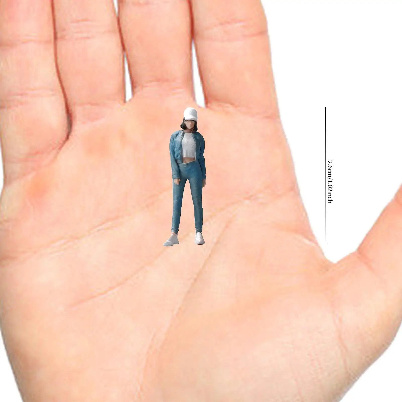 1/64 Girl Figure Diorama Figures Photo Props Dollhouse Accessories DIY Projects Layout Miniature Scene Hand Painted Figurine