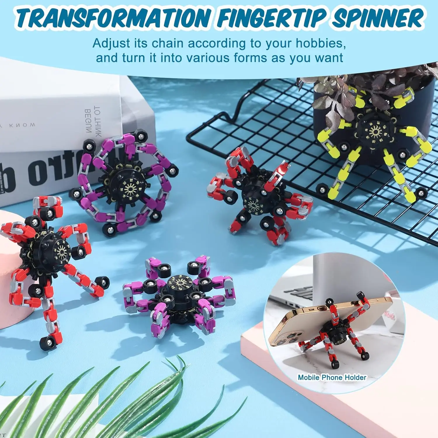 Fidget spinners transformables – Juguetes sensoriales antiestrés - imagen 4