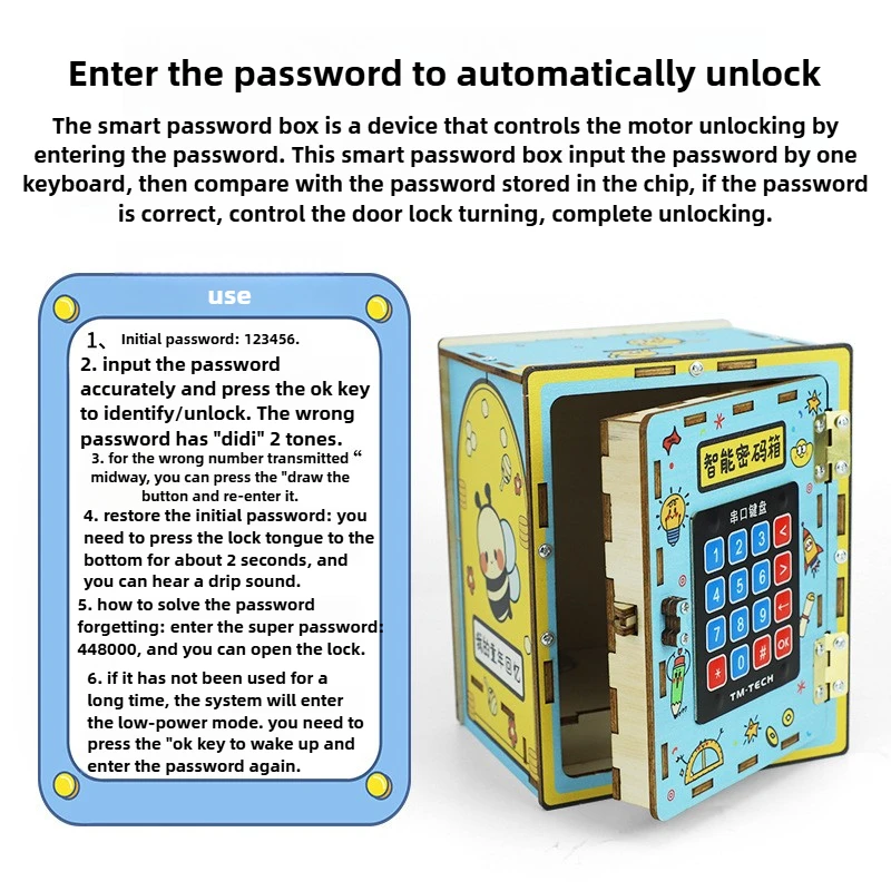 Kit de vástago de caja de seguridad inteligente DIY, tecnología de ciencia electrónica, Mini proyectos, juguete educativo de aprendizaje para el aula para niños de 10 a 16 años - imagen 3