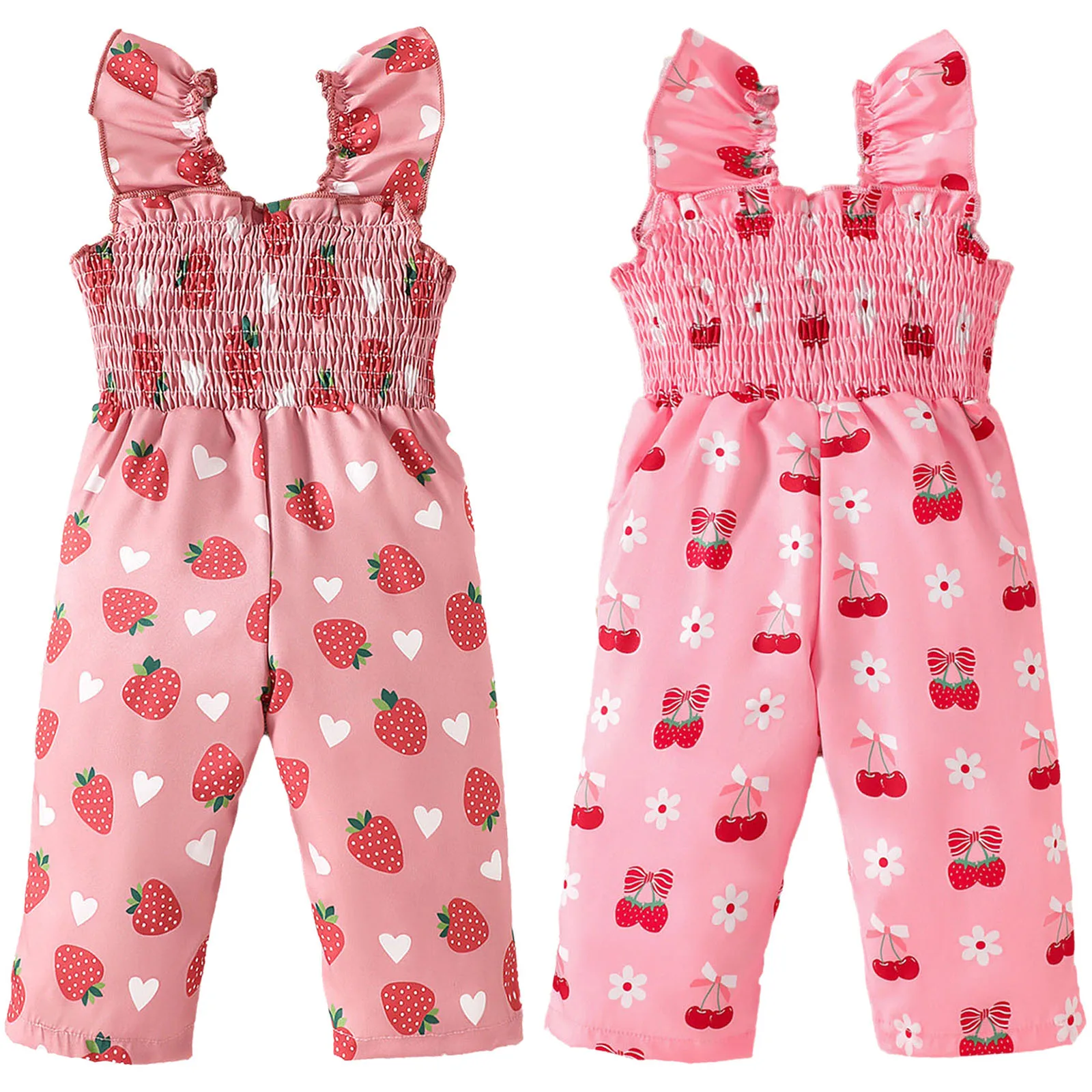 Mono estampado de verano para niña con cintura alta y volantes - imagen 4