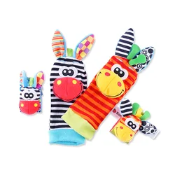 Sonajeros de peluche animales con calcetines buscapies bebé
