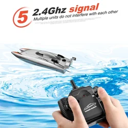 Barco RC para niños 2.4G con doble motor y evitación de obstáculos