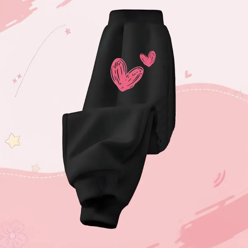 Pantalones informales para niñas de primavera y otoño, pantalones deportivos de cintura alta con estampado a la moda para niños, pantalones de chándal cómodos para correr, nuevos - imagen 5