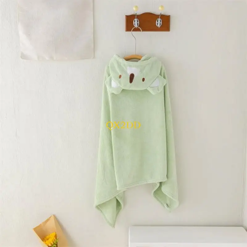 QX2D Toalla baño con capucha para recién nacido, toalla ducha suave y muy absorbente, albornoz con capucha dibujos para - imagen 4
