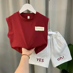 Conjunto chaleco y short de verano para niño