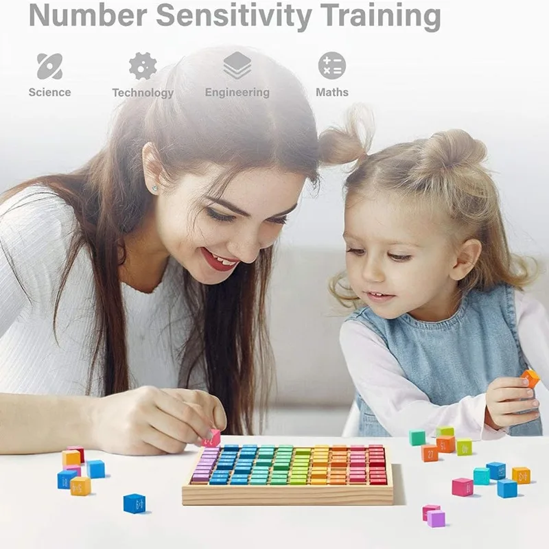 Juguetes Educativos de madera Montessori para niños, juguetes para bebés, tabla de multiplicar 99, material didáctico de matemáticas aritméticas para preescolar, regalo - imagen 3