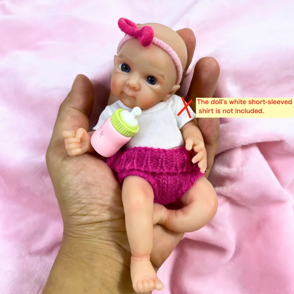 Mini muñeca Reborn Bettie de 6 pulgadas, 15CM, cuerpo lavable de silicona, muñeca de silicona suave y sólida para niña, regalo de cumpleaños y Navidad - imagen 2