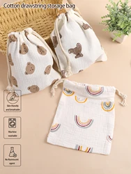 Bolsas de algodón para bebé, apiladores de pañales con cuerda, bolsa para pañales, organizador Caddy para monedas, juguetes de dulces, accesorios esenciales para bebés
