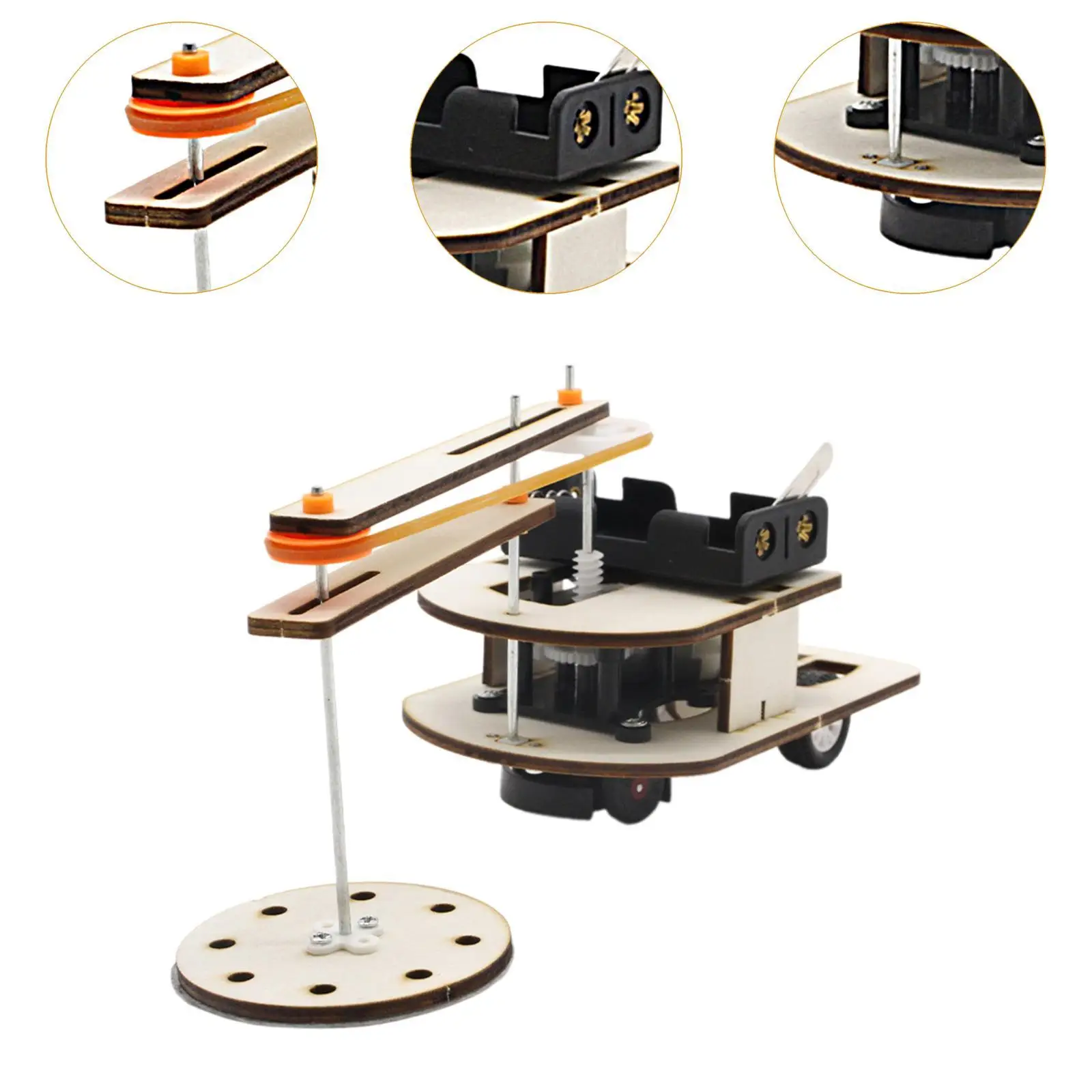 Rotating Sweeping Robot Toy Education Tool Physics Experiments Demonstrator Compact Easy Assembly Teaching Props Learning Set