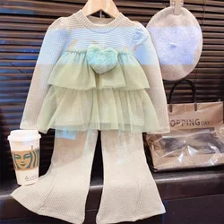 Conjunto bebé manga larga con pantalones acampanados para otoño
