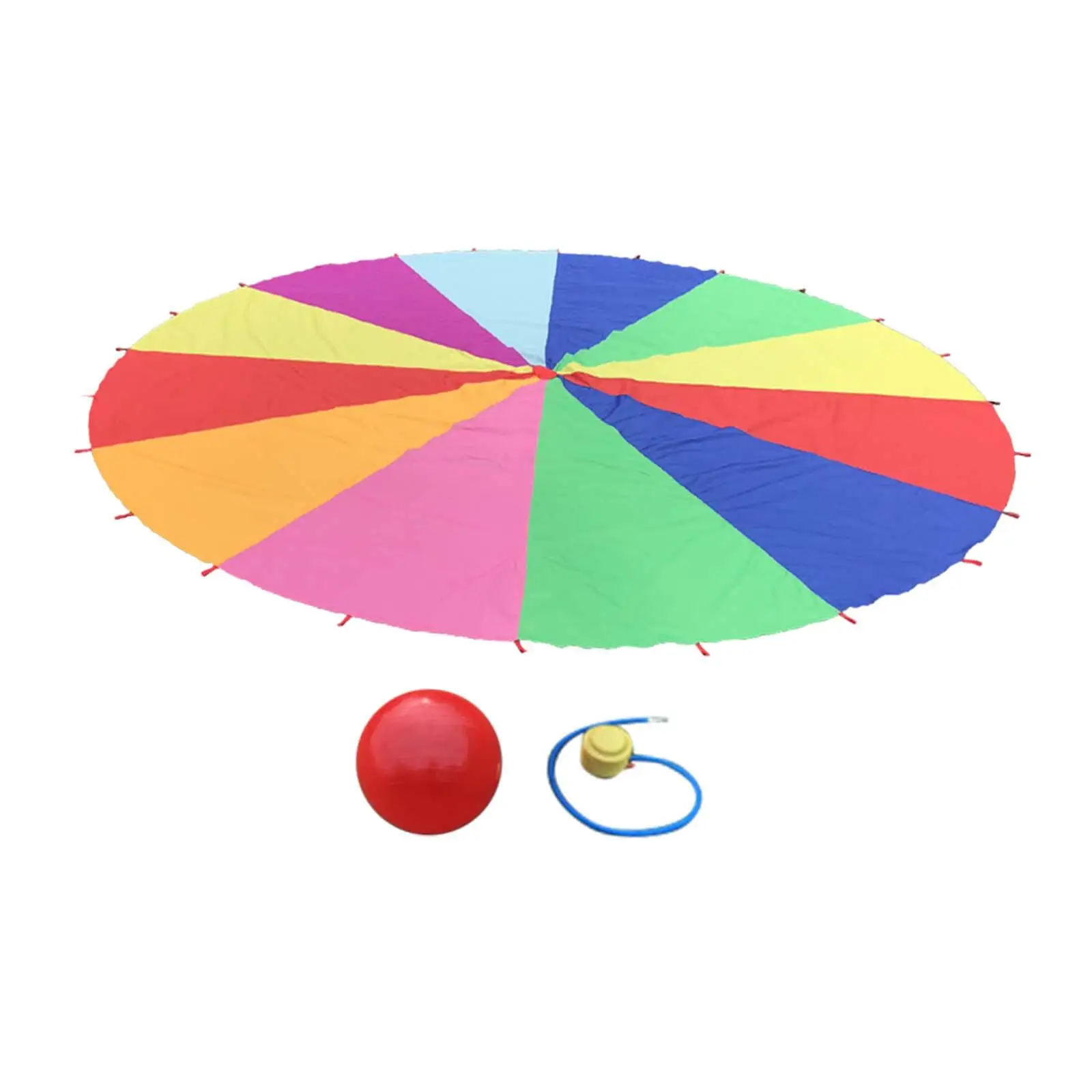 Rainbow Parachute Toy Sensory Training Hand Eye Coordination Color Perception Cooperative Game Team Game Rainbow Umbrella Beach