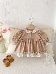 Vestido niña manga larga estilo coreano algodón primavera otoño