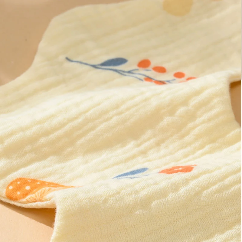 Baberos de gasa de algodón para recién nacidos, bufanda con hebilla ajustable y estampado bonito, Baberos de tela para recién nacidos, bufanda para Saliva, 3 uds. - imagen 4