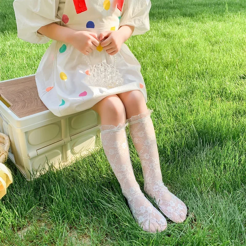 Calcetines de verano jacquard con lazo floral para niños - imagen 3