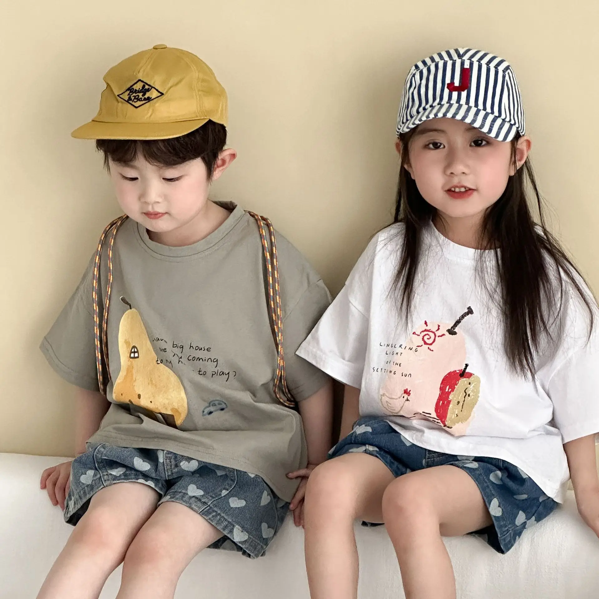 Camisetas coreanas de manga corta para niños, camisetas de algodón con estampado de frutas para niñas pequeñas, ropa para bebés - imagen 4