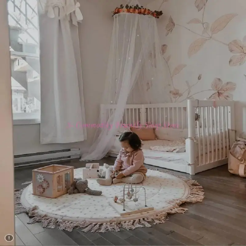 Alfombra suelo bebé 85AE, alfombra algodón suave para juegos, alfombrilla para gatear, manta, cojín para actividades en - imagen 2