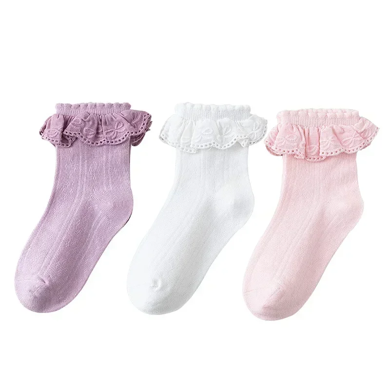 Calcetines con volantes de algodón para niña – altura media - imagen 5