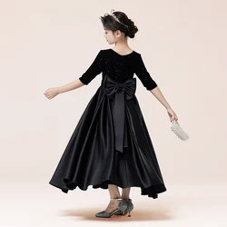 Vestido de princesa para niños – Traje de competición de piano 2024
