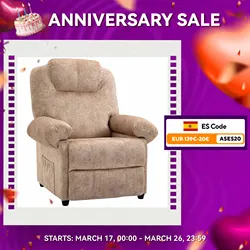 HOMCOM Sillón Relax Reclinable Manual Tapizado en Terciopelo Acolchado con Reposapiés Retráctil y Bolsillos Laterales para Salón Oficina Dormitorio 88x91x108 cm Beige