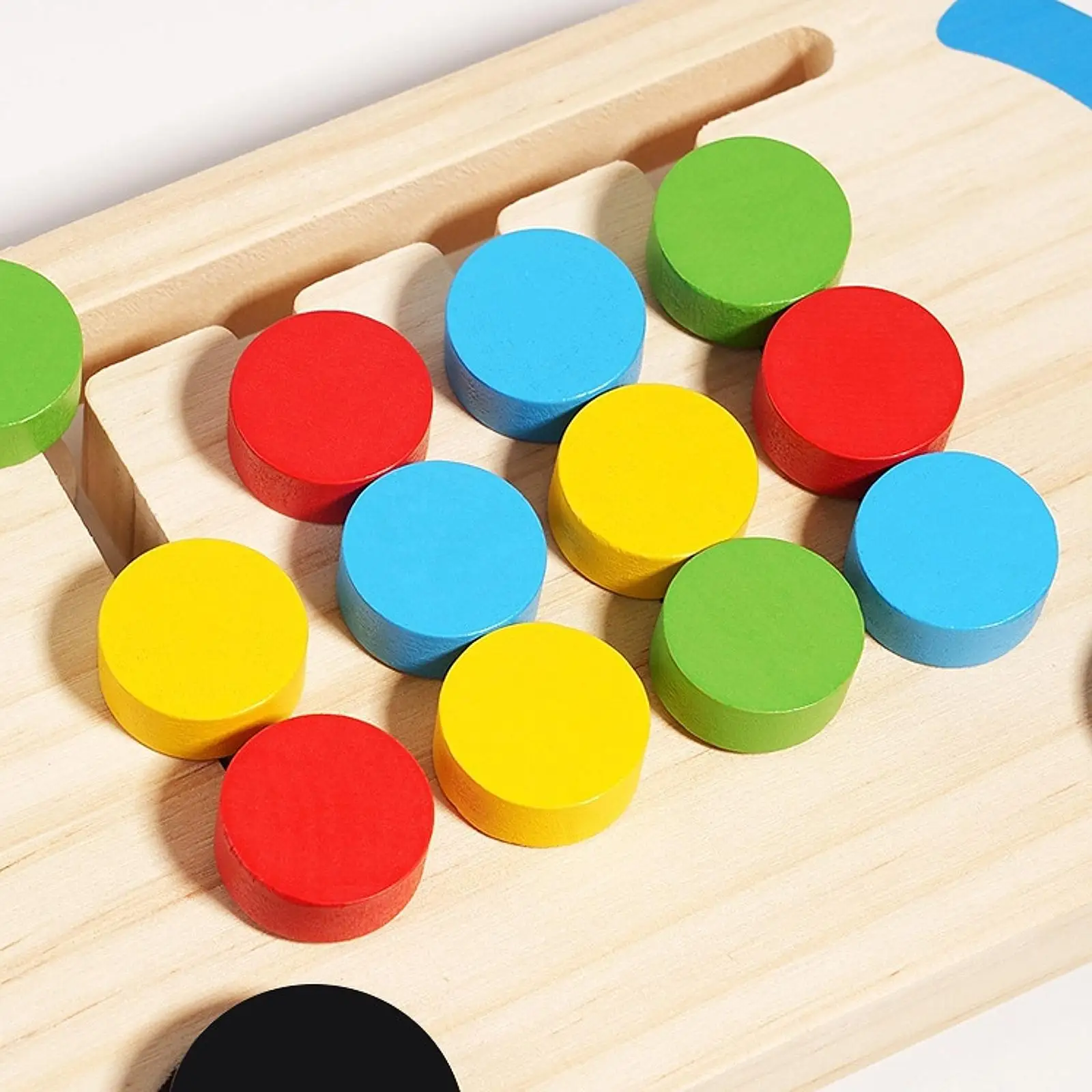 Montessori Learning Toy Color Match Slide Puzzle Color Sorting Matching Board Game Puzzle Interactive Toy Girls Travel Toy Kids