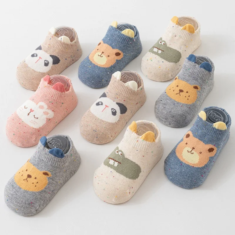 Calcetines antideslizantes bebé estampado divertido – Primavera/otoño