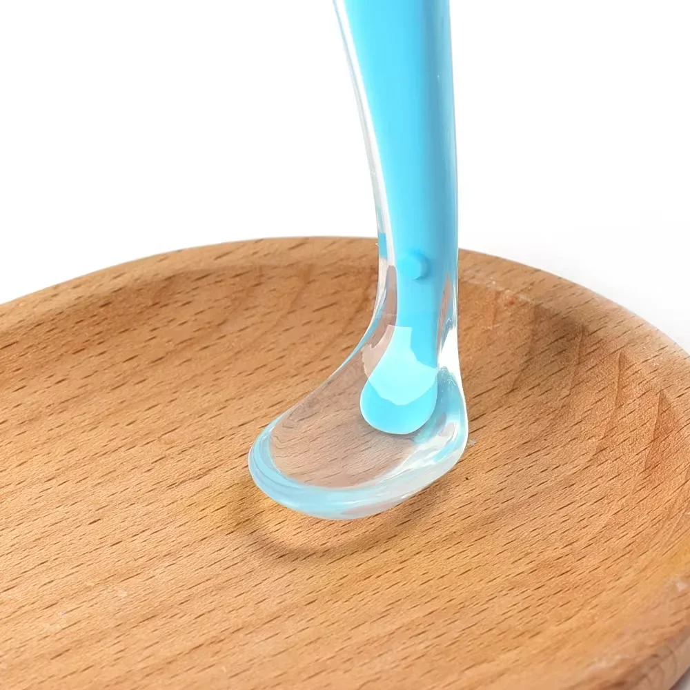 Cuchara suave de silicona para 3 bebés, cuchara de entrenamiento para bebés, alimentación sin BPA, cuchara de destete especial para bebés, caja con correa para la boca suave y no dañada - imagen 3