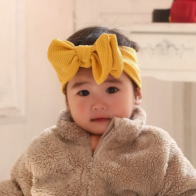 Diadema lazo para bebé niñas recién nacidas – Color caramelo - imagen 3