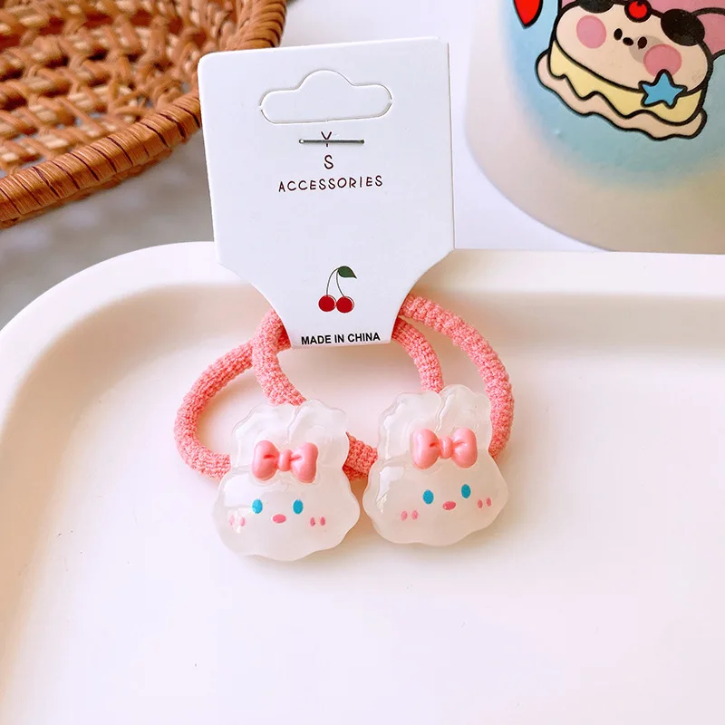 2PCS.2 piezas de anillos para el cabello de frutas translúcidas de dibujos animados lindos y dulces: suaves, ideales para coletas de bebé, encantadores accesorios para el cabello para niños. - imagen 5
