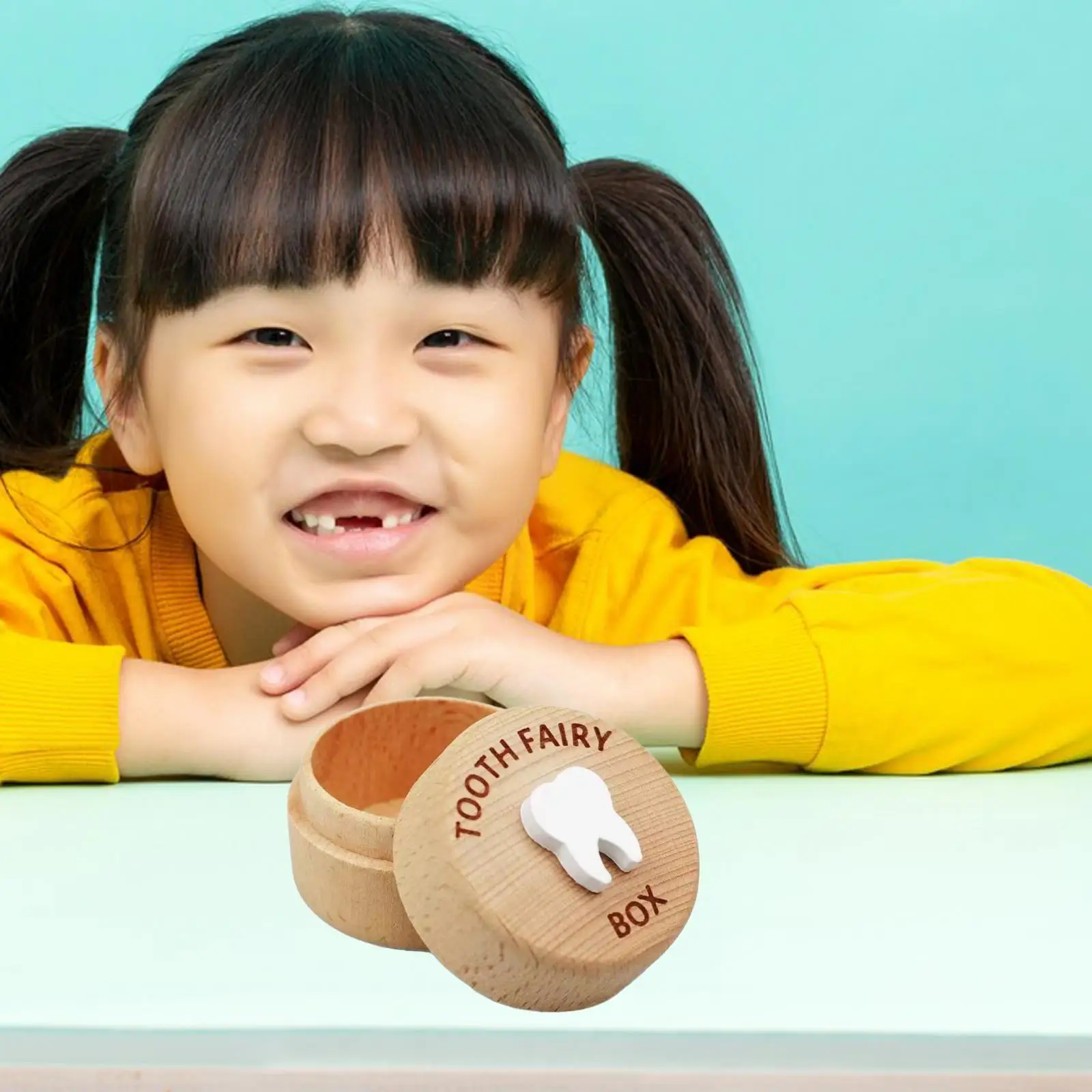 Personalised Baby Tooth Fairy Box Wooden Keepsake Organizer Circle Container for Lost Teeth Gift
