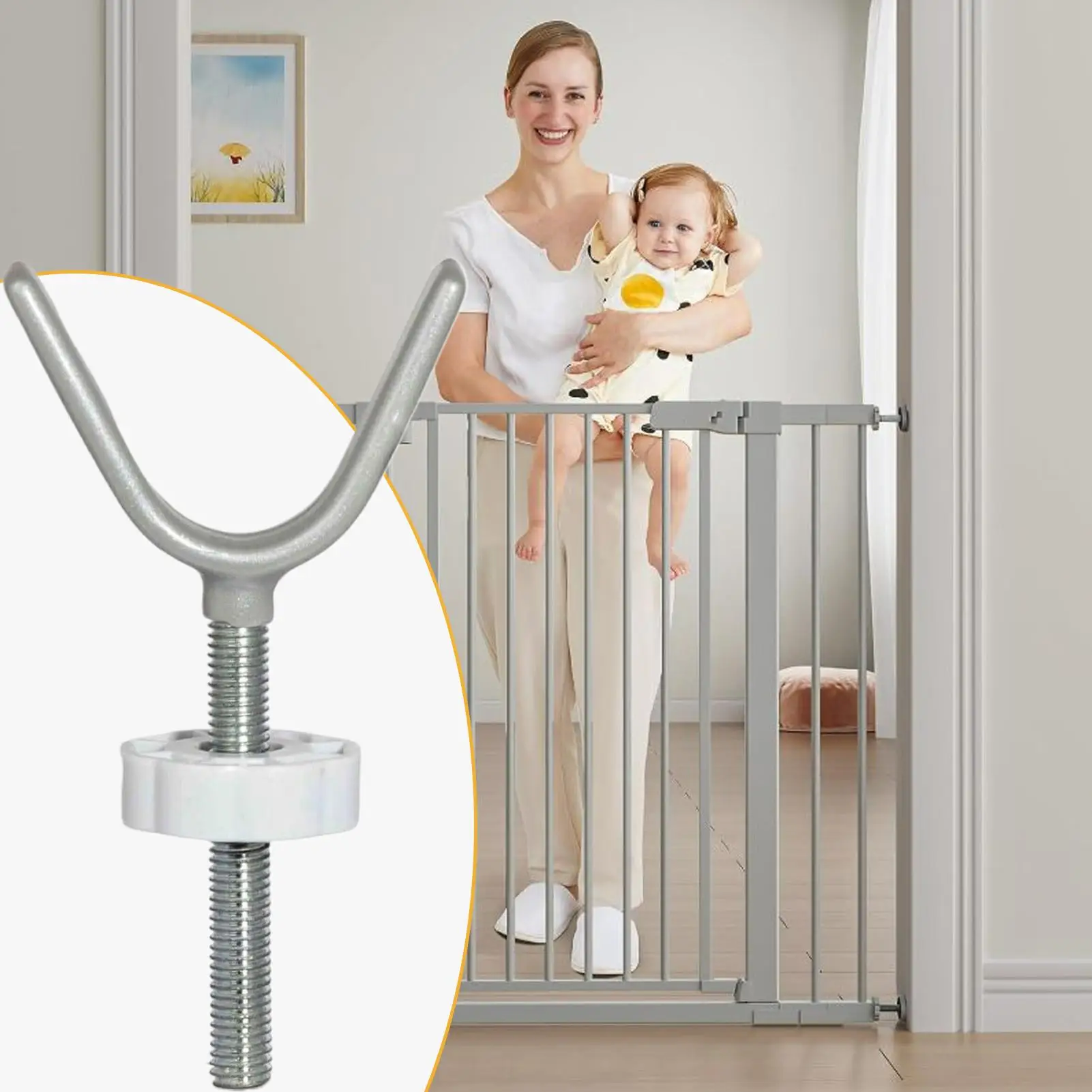 Kit de montaje de puerta de barandilla, 4 piezas, Protector de barandilla de escalera, adaptador de puerta a prueba de niños para barandilla, cubierta interior y exterior, porche - imagen 5