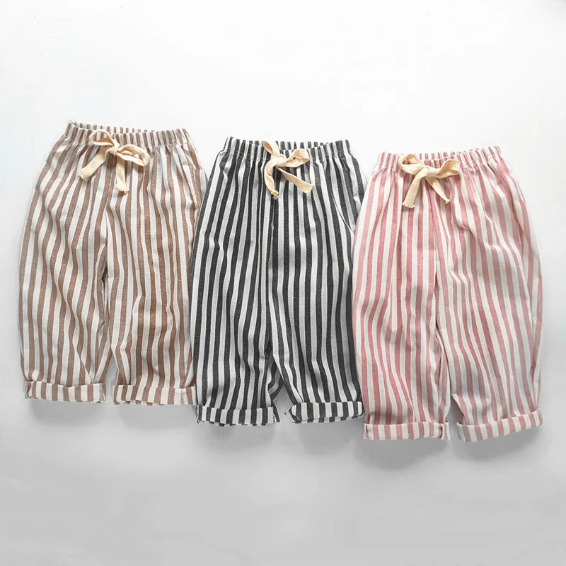 Shorts de lino a rayas para niño – Verano casual - imagen 2