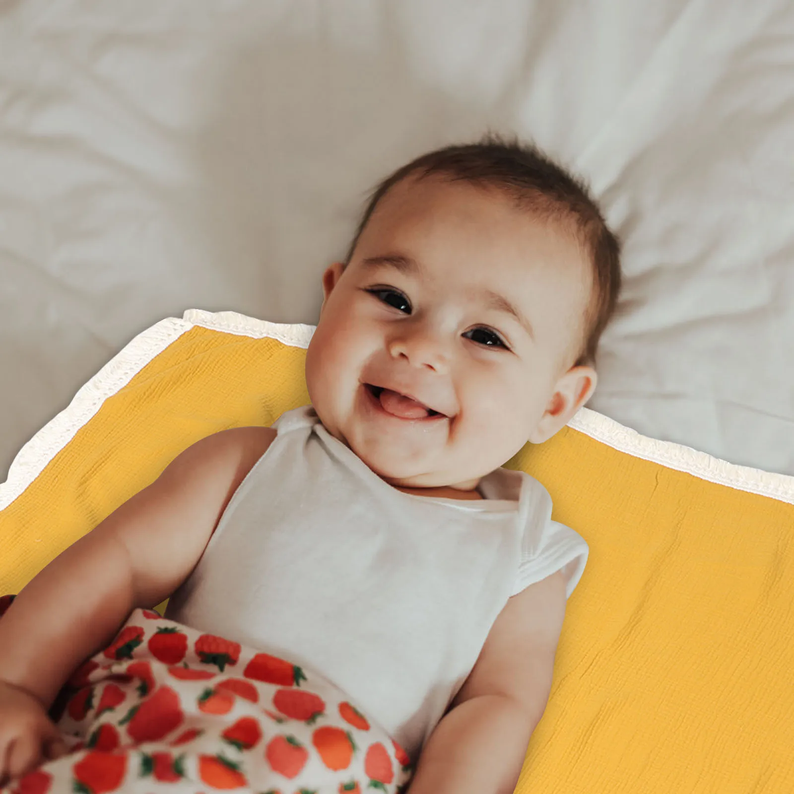 Manta de algodón con borlas para bebé, manta envolvente suave y transpirable para dormir de recién nacido, cubierta receptora de secado para baño, colcha para bebé - imagen 5