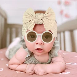 Diadema de algodón ancha con lazo Bowknot para niños y niñas