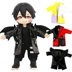 Chaqueta de cuero para muñecas OB11 – Manga larga articulada