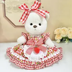 Vestido de muñecas, traje con diadema, disfraz, con broche de lazo, juguete para muñecas DIY, ropa en miniatura, ropa para muñecas de 38cm, muñecas para niñas