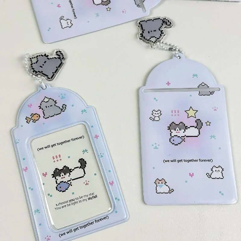 Nuevo soporte para tarjetas de fotos de dibujos animados, fundas protectoras decorativas para álbum de fotos de ídolo de 3 pulgadas, colgante de papelería japonesa Kawaii - imagen 3